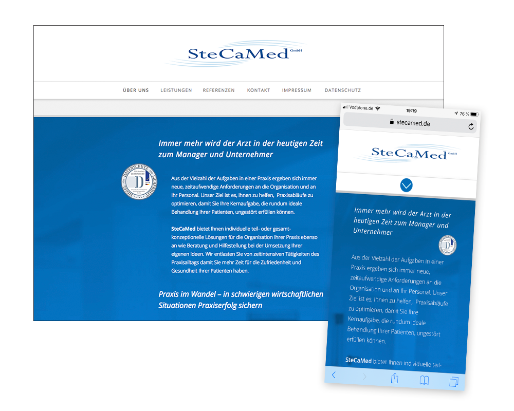 Website SteCaMed GmbH